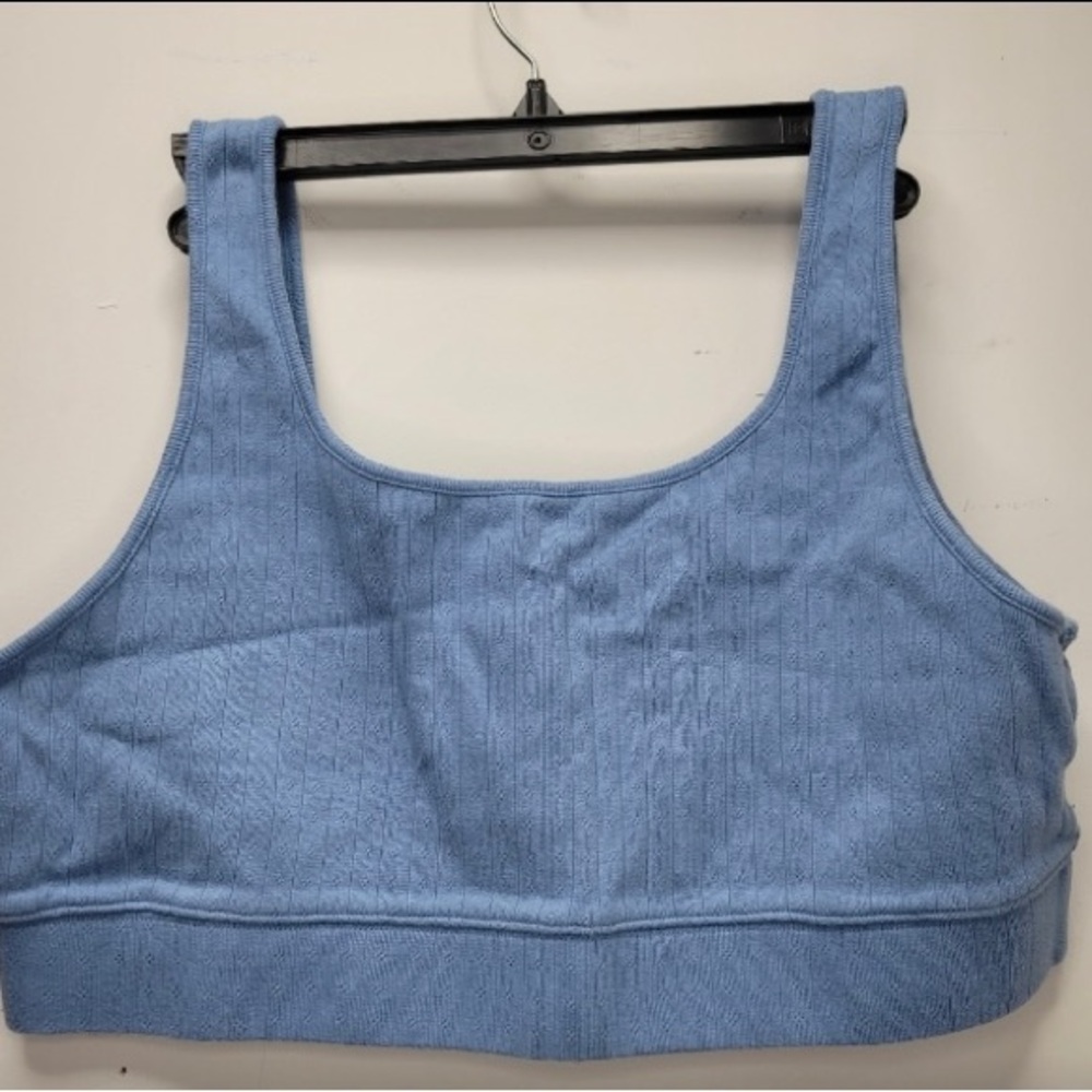 AE Super Cropped Pointelle Tank Top Blue XXL Plus Size  American Eagle